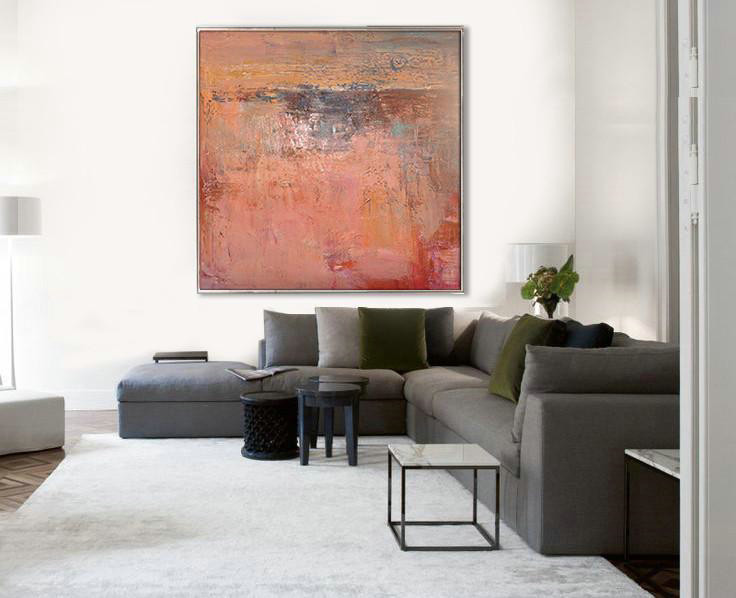 Hand Made Abstract Art,Oversized Contemporary Art,Original Abstract Painting Canvas Art,Red,Brown,Orange.etc